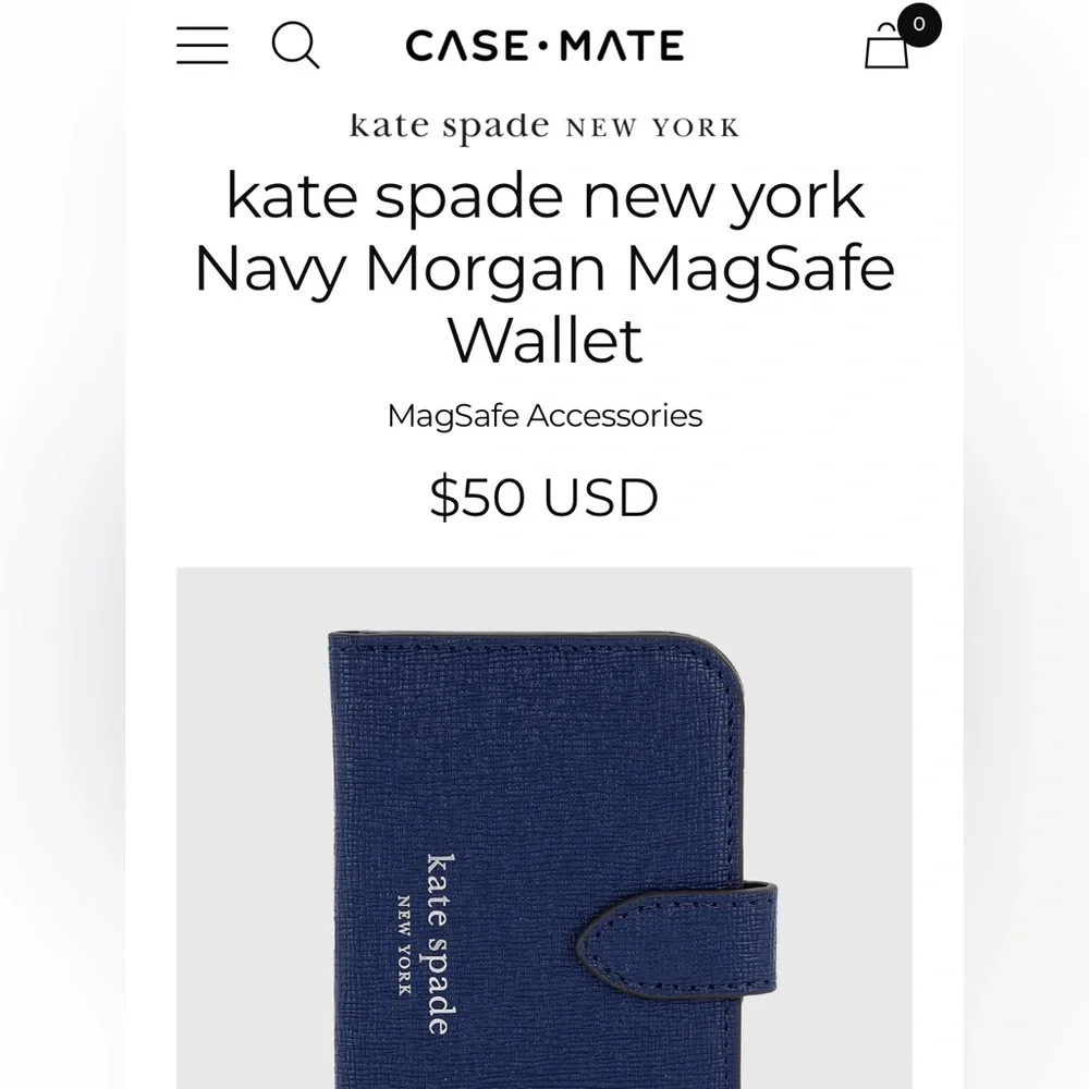 New in box kate spade new york
Navy Morgan MagSafe
Wallet - Picture 6 of 6